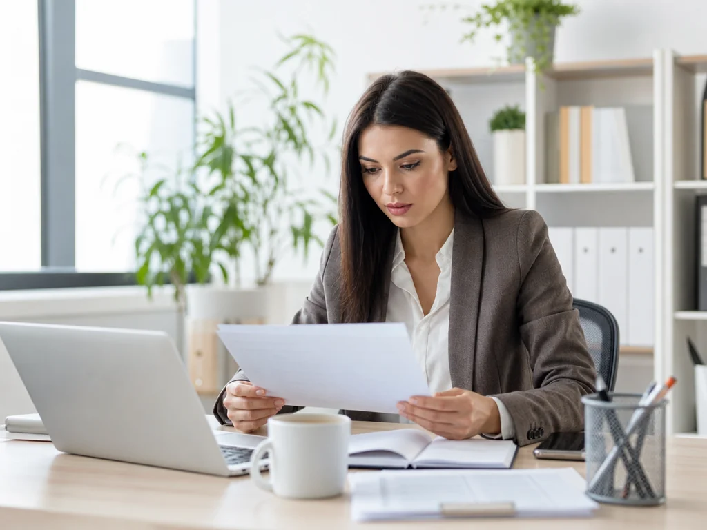 Administrative professional working in a modern office