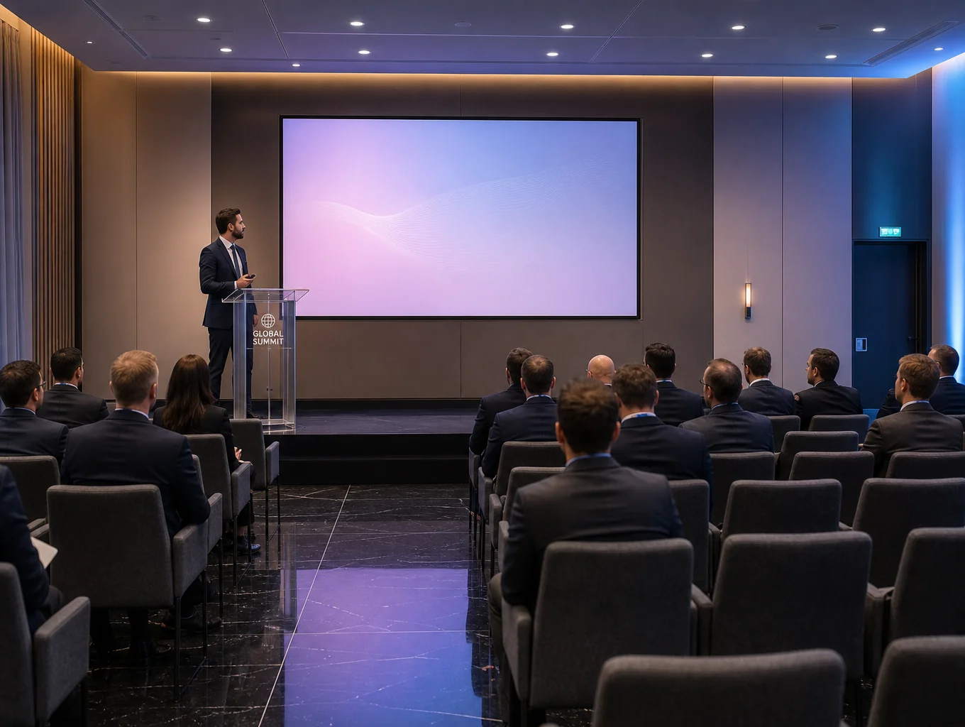 Event staff coordinating a professional conference