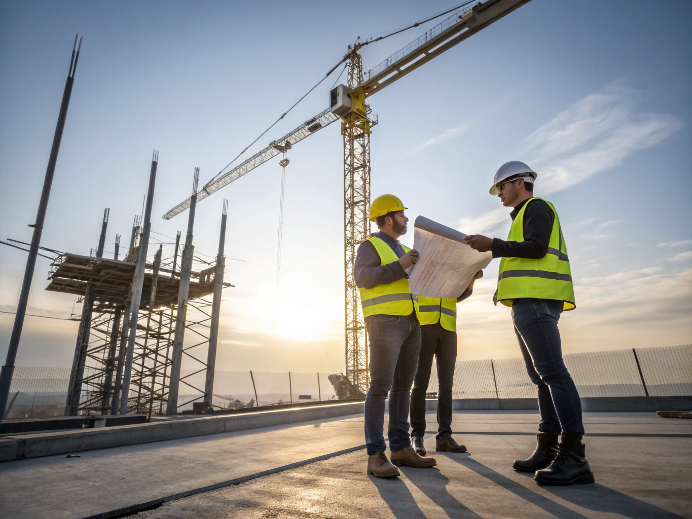General labor team working on a construction site