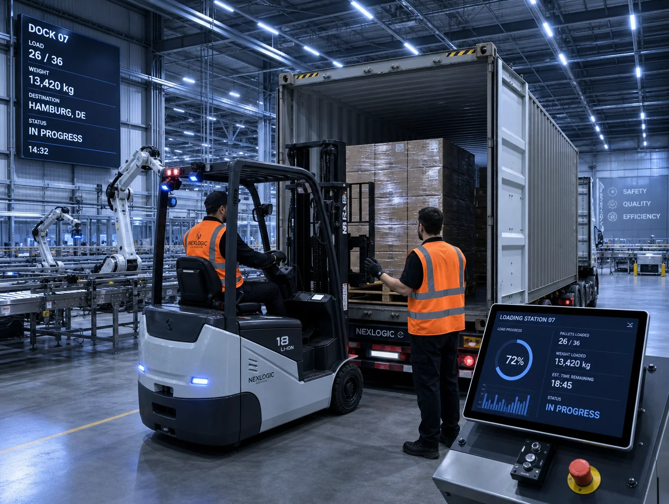 Professional industrial workforce deployed on-site for logistics operations