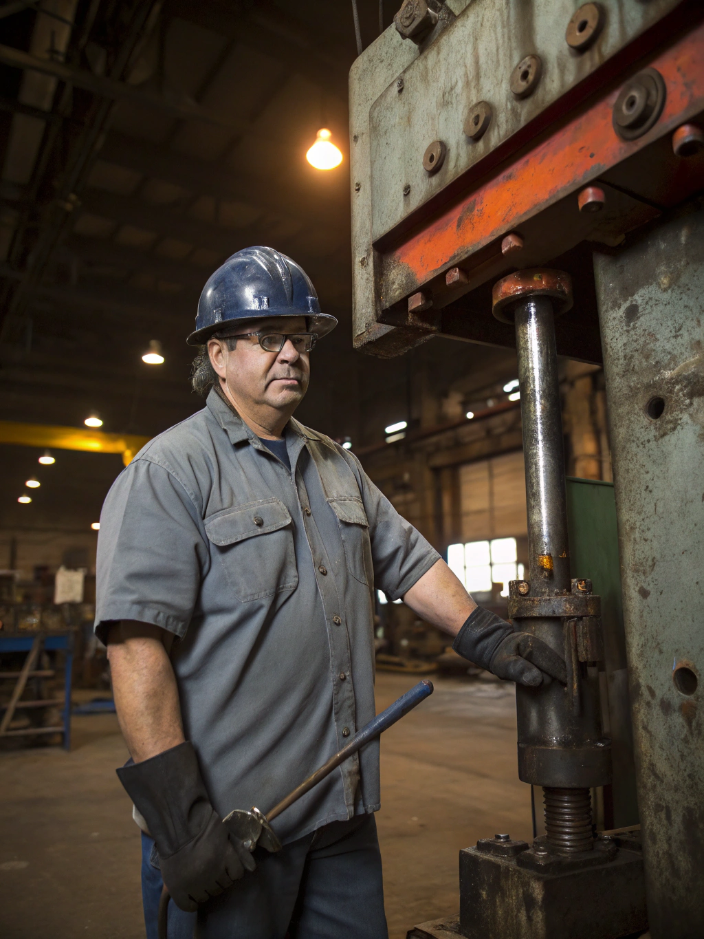 Specialized tradesperson working on equipment