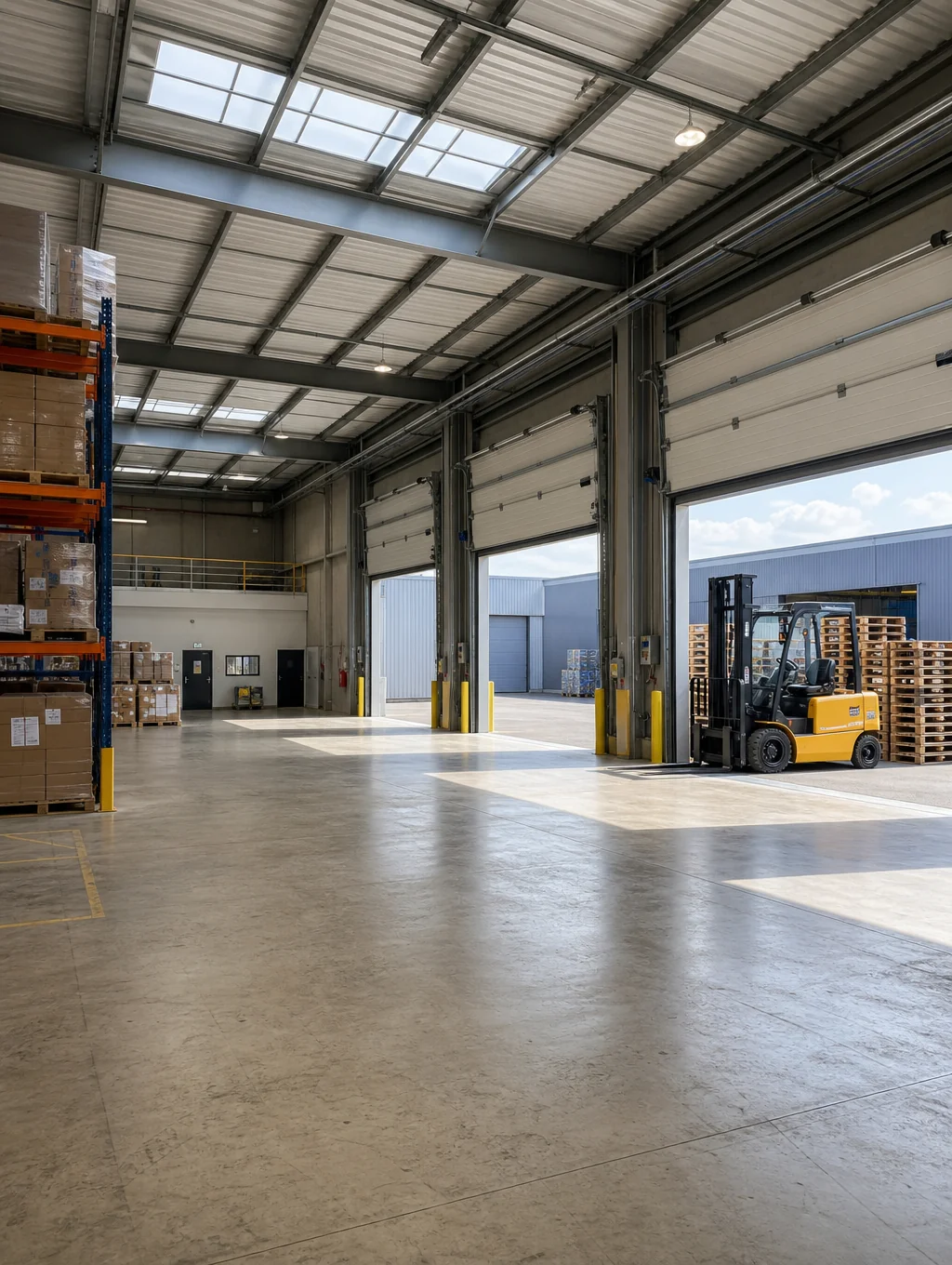 Warehouse workers organizing inventory